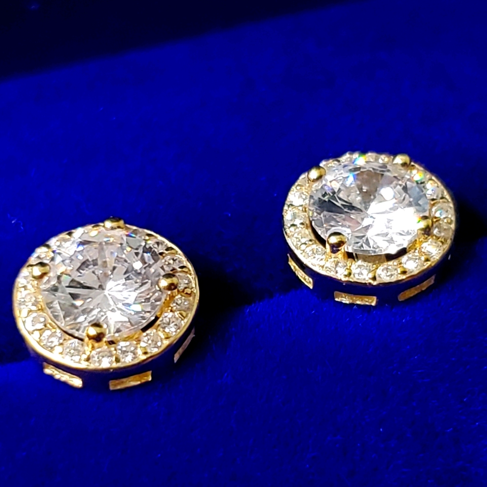 Swarovski Halo Studs - 18k Gold